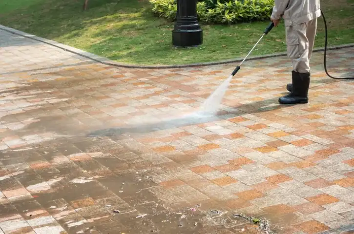Power washing brick pavers